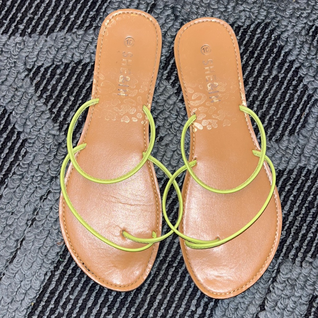 Lime Green Thong Strap Sandals